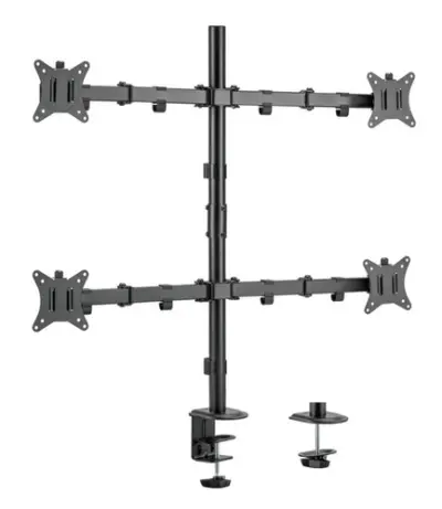 SOPORTE DE MESA EQUIP 650159 PARA 4 PANTALLAS 17"-32" DOBLE BRAZO ARTICULADO VESA STANDARD HASTA 9KG