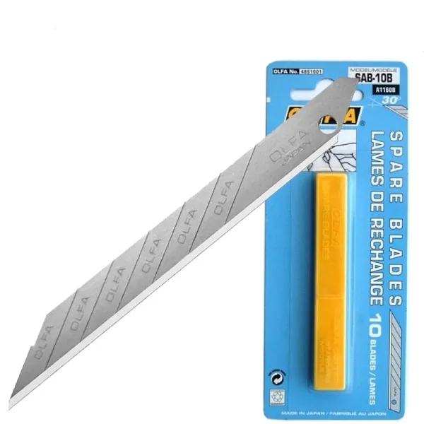 Olfa Repuesto Cutter 9mm - Cuchilla Fracturable (10 Cuchillas)