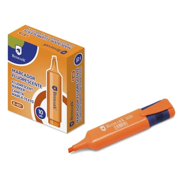 Bismark Marcador Fluorescente - Punta Biselada 1 - 5Mm Aprox - Tinta Base De Agua - Color Naranja