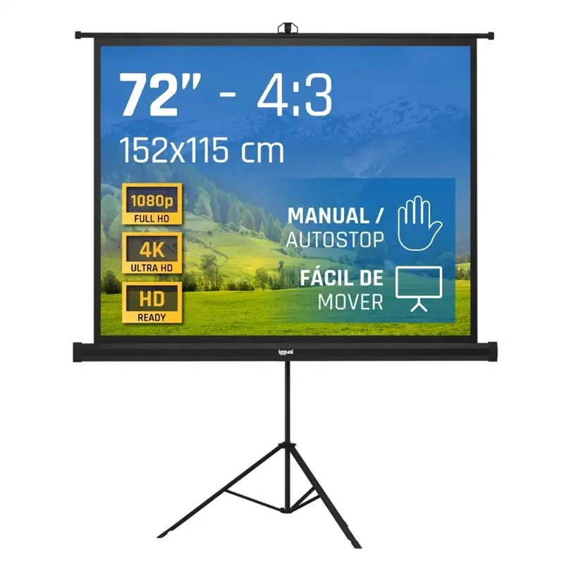 Iggual Pantalla 72" 152X115 Cm 4:3 Trípode+Bolsa