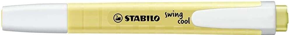Stabilo Swing Cool Pastel Marcador Fluorescente - Cuerpo Plano - Punta Biselada - Trazo Entre 1 Y 4Mm - Tinta Con Base De Agua - Color Amarillo Cremoso