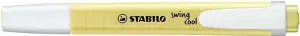 Stabilo Swing Cool Marcador Fluorescente Pastel Amarillo Cremoso - Cuerpo Plano - Punta Biselada - Trazo 1-4mm - Tinta Base Agua