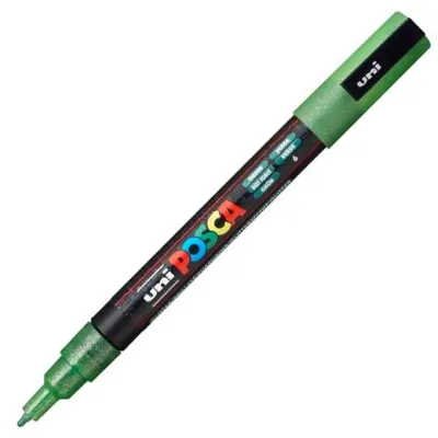 Posca Marcador  Pc-3Ml Punta Cónica 0,9 - 1,3 Mm Verde Purpurina