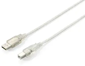 EQUIP Cable USB-A 2.0 Tipo A - B Transparente 5M