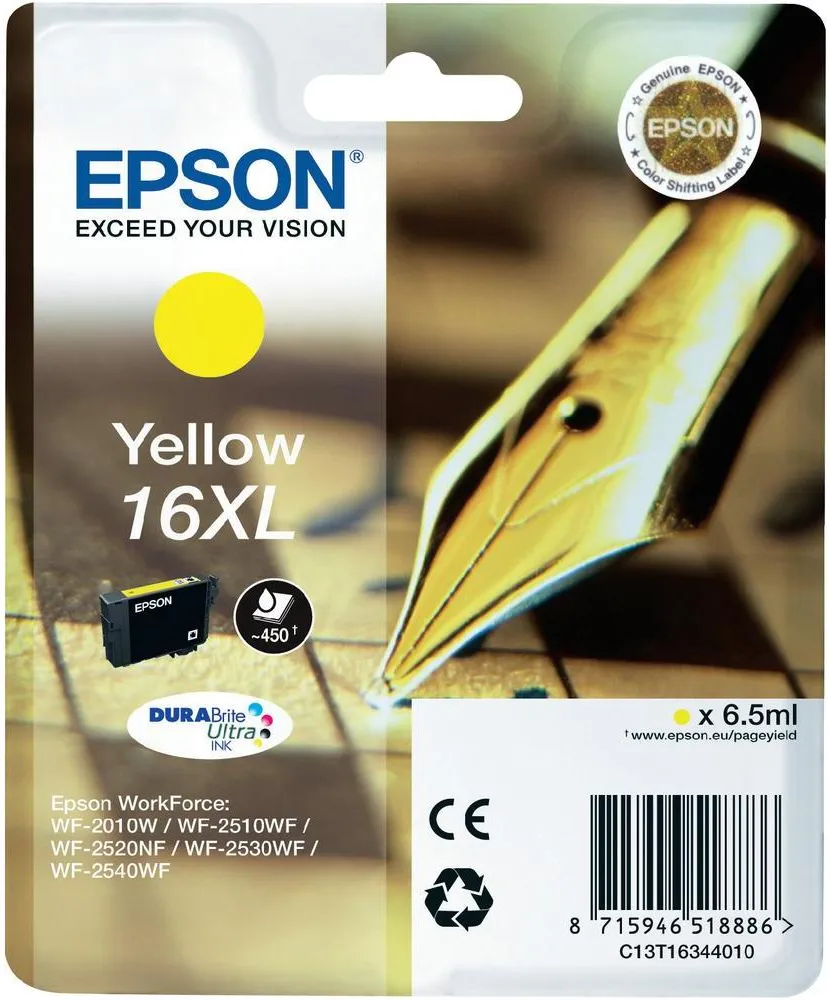 TINTA  AMARILLO WF 2010 W 2510 WF 2520 NF 2530 WF 2540 WF - Nº16XL