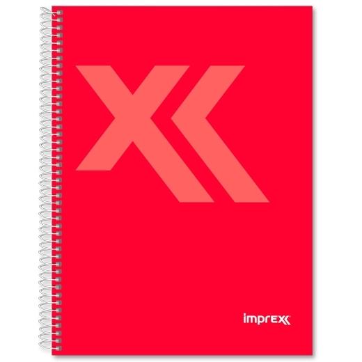Imprex Cuaderno Espiral Tapa Forrada Folio 80H 90Gr 4X4 Rojo
