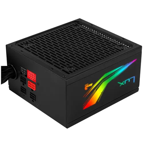 Fuente De Alimentacion Modular Aerocool Lux Rgb 550W Certificado 80 Plus Bronze Pfc Activo Ven. 12X12Cm Iluminacion Rgb-A (Adressable) Haswell