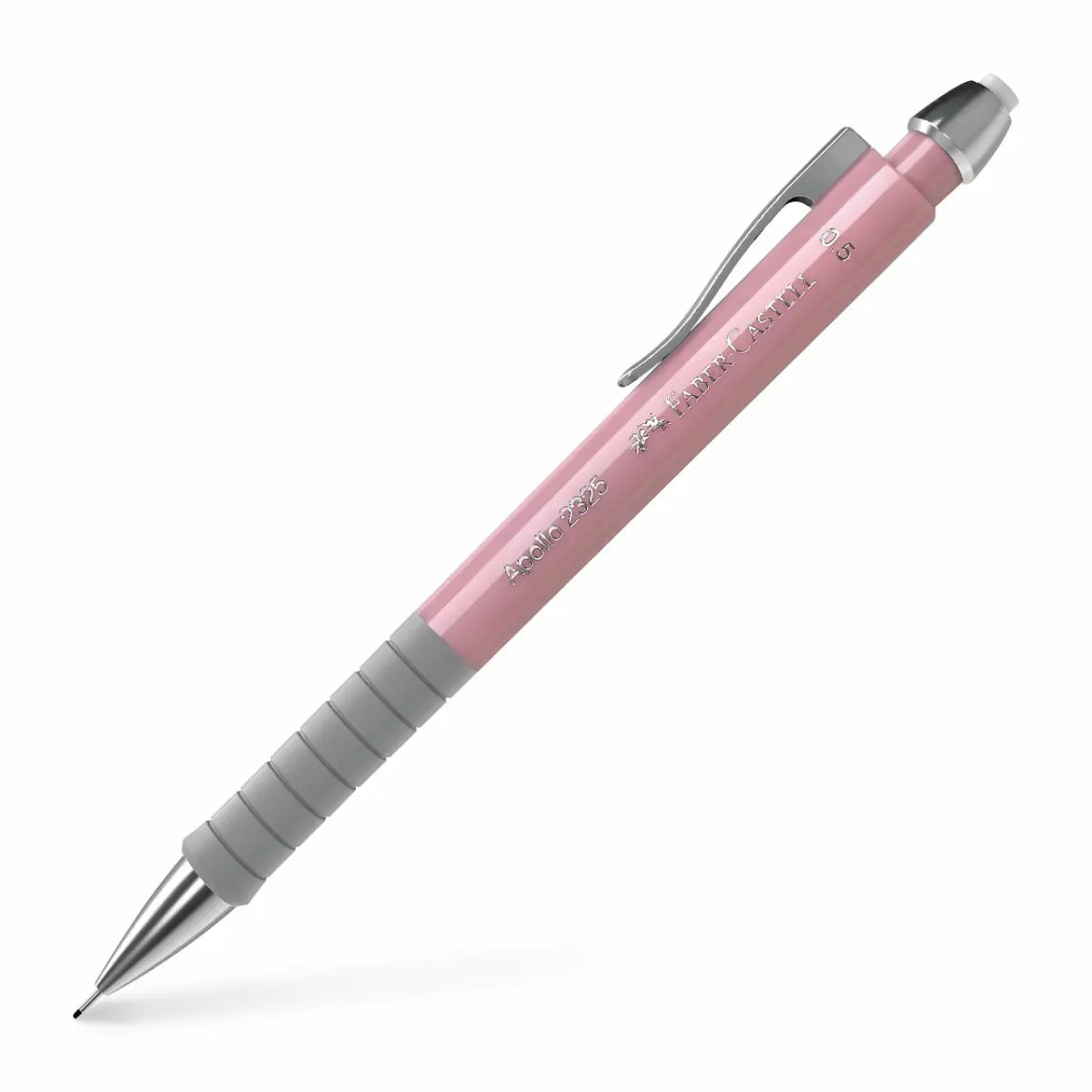 Faber-Castell Apollo Portaminas 0.5mm con Agarre Ergonómico y Goma Integrada Rosa
