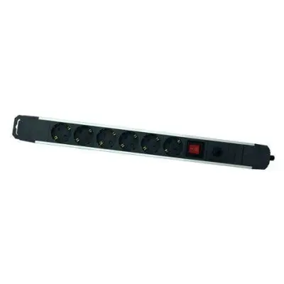 Elbat Regleta de Alimentación Aluminio 6 Tomas Schuko Interruptor On/Off 1.50m