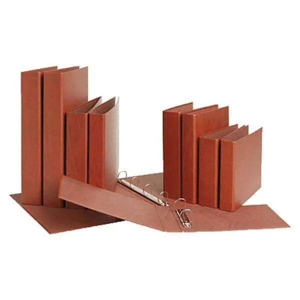 Mariola Carpeta Archivador De 2 Anillas Carton Gofrado Cuero - Tamaño Folio Apaisado - Anillas Redondas 25Mm - Medidas 25X34X4Cm - Color Marron