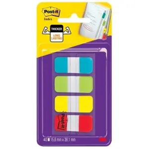 Post-It Index Rígido Dispensador 4 Colores (Rojo, Amarillo, Azul) - 10 Marcadores