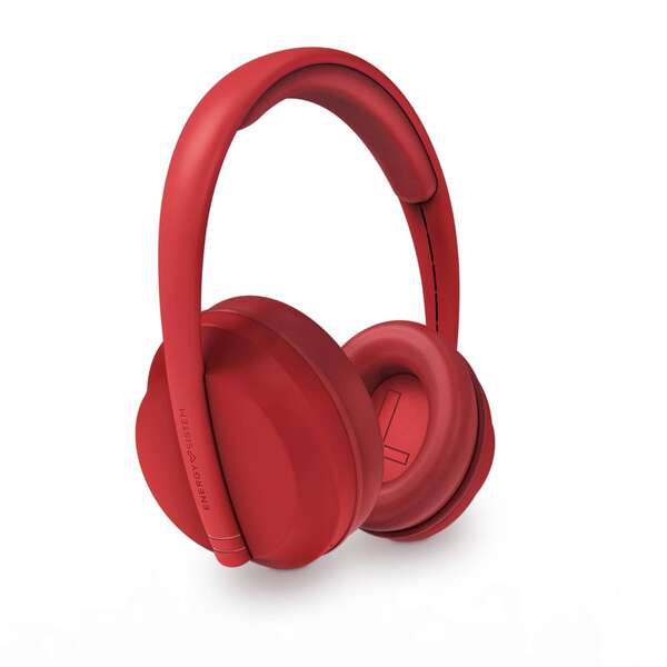 Energy Sistem Auriculares Bluetooth Hoshi Eco - Plastico 100% Reciclado Grs - 23H De Bateria - Diadema Ajustable - Graves Profundos - Asistente De Voz - Color Rojo