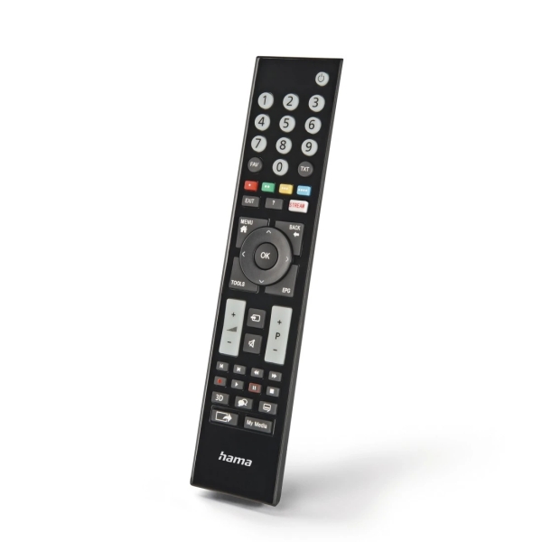 Hama Mando A Distancia Para Tv Grundig - Alcance 10M - 48 Botones - Acceso Directo A Plataformas De Streaming - 22.4X5X2.1Cm - Color Negro
