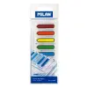 Milan Bloc de 120 Marcadores de Pagina - Plastico - Incluye Regla - Colores Transparentes Surtidos - Medidas 13mm x 5,9mm - Colores Surtidos