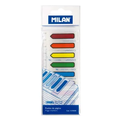 Milan Bloc de 120 Marcadores de Página Transparentes con Regla - 13mm x 5,9mm