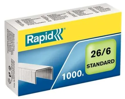 Rapid Confort Caja de 1000 Grapas 26/6 - Alambre Galvanizado - Patilla de 6mm - Hasta 20 Hojas