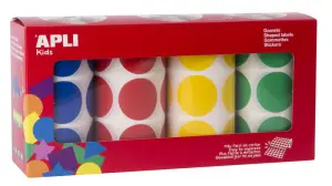 Apli Gomets Redondos Ø 33mm - Pack de 4 Rollos con 2832 Gomets Adhesivos