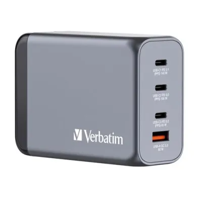 VERBATIM GNC-240 CARGADOR PARED GAN 240W USB-A 3.0 Y 3XUSB-C 3.0
