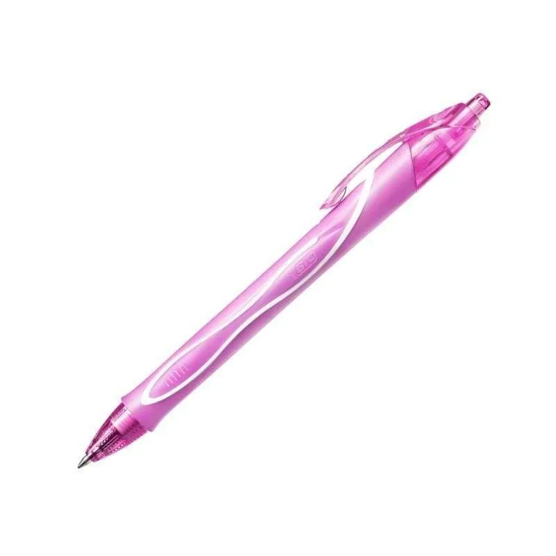 Bic Gel-Ocity Quick Dry Boligrafo Retractil - Punta Media De 0.7Mm - Tinta De Gel - Secado Ultra Rapido - No Mancha El Papel - Color Rosa