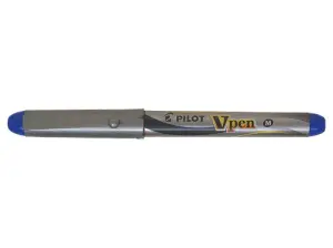 Pilot Pluma Estilográfica V-Pen Silver Desechable Tinta Líquida Punta Acero 0.5mm Azul