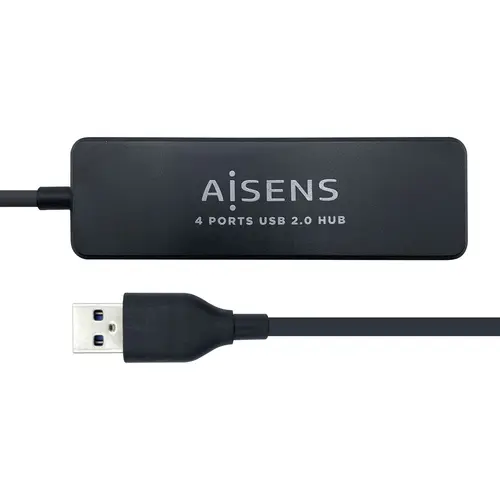 Aisens HUB USB 2.0 Tipo A Macho a 4x Tipo A Hembra 30cm Negro