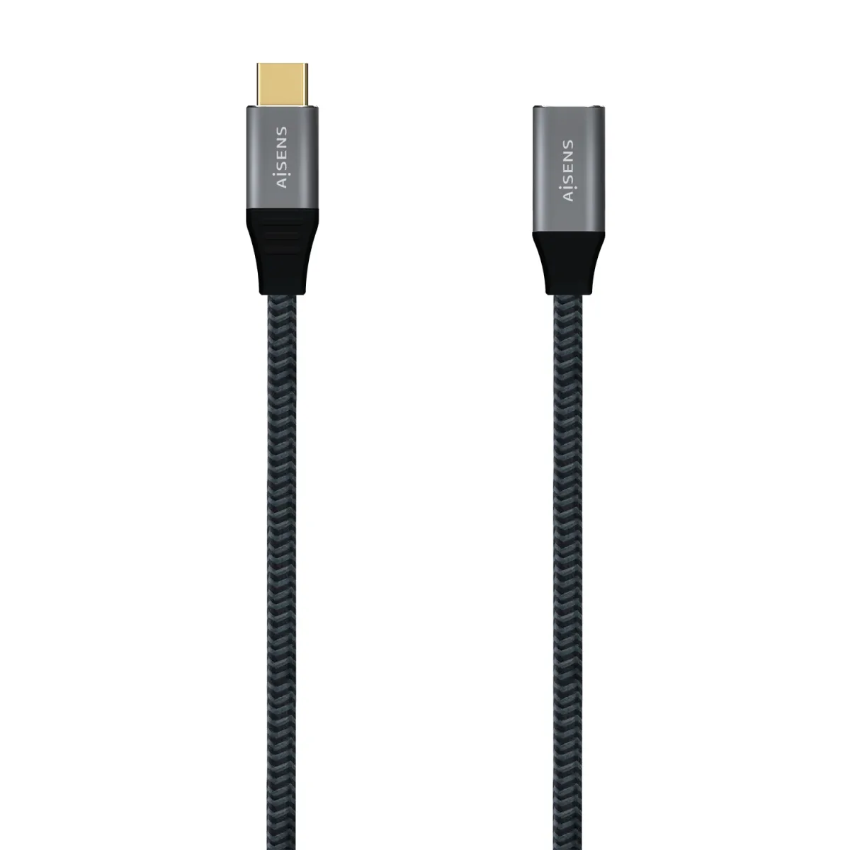 AISENS Cable USB 3.2 Gen 2x2 Tipo C a Tipo C Aluminio 20Gbps 5A 100W Gris 1.0M
