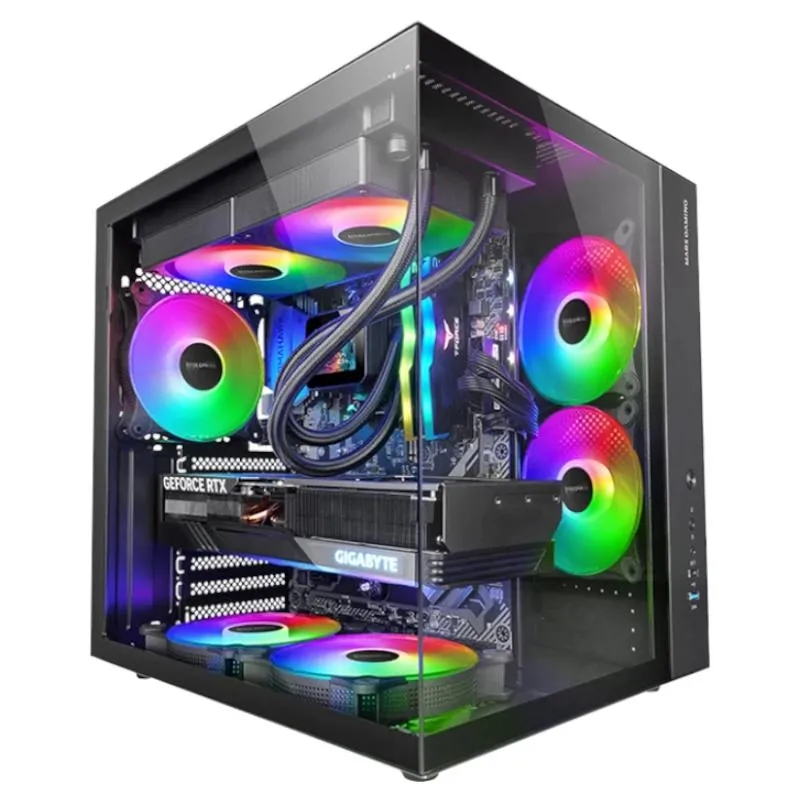 Mars Gaming Caja ATX Cube MCVONE Negra Cristal Continuo GPU 334mm 1x3.5 2x2.5
