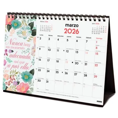 Finocam Calendario De Sobremesa 210x150mm Con Imágenes Y Frases Motivadoras 2026