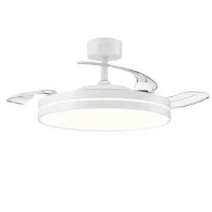 Grunkel Ventilador De Techo Con Luz 24W 6 Velocidades Y Temporizador Blanco