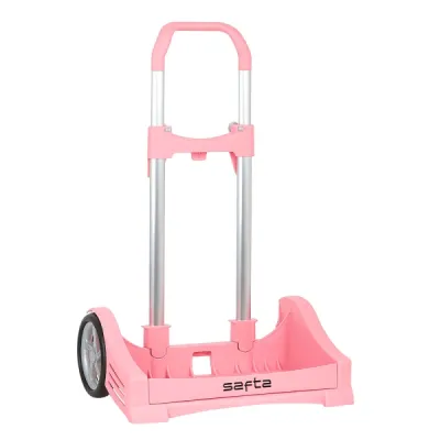 Safta Carro Portamochilas Universal con Ruedas Antivibración 14cm - Rosa 40x85x28cm