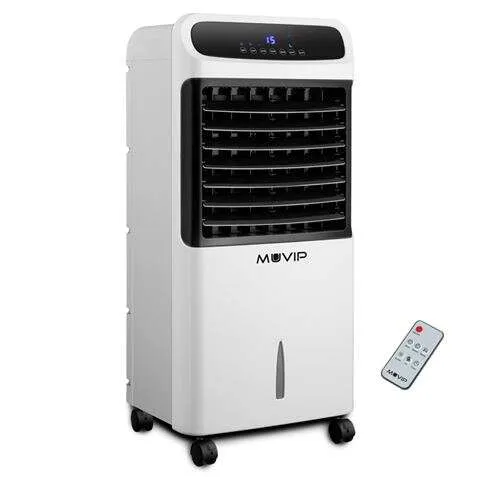 Muvip Climatizador 12L 80W - 3 Velocidades, Pantalla LED, Temporizador, Mando a Distancia