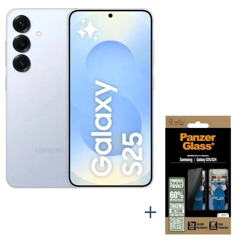Samsung S25 256GB Azul + Protector de Privacidad Panzer