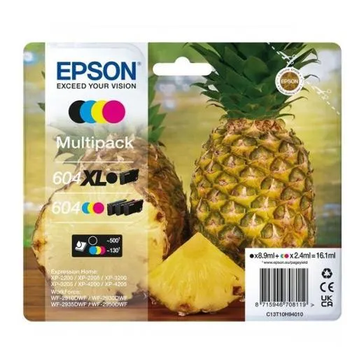 Epson 604XL Pack de 4 Cartuchos de Tinta Originales