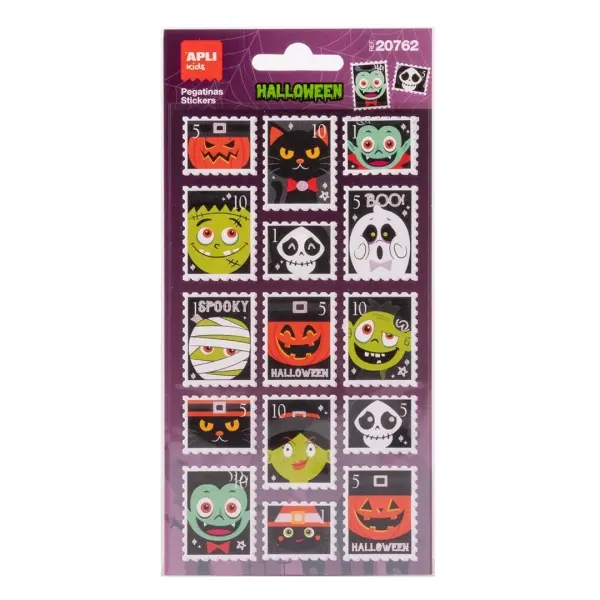 Apli Kids Pack de 30 Pegatinas de Halloween con Forma de Sello Postal