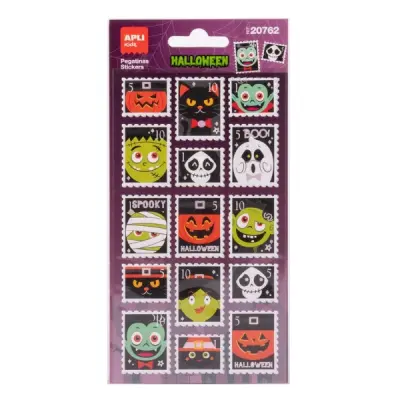 Apli Kids Pack de 30 Pegatinas de Halloween con Forma de Sello Postal