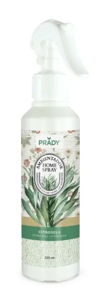 Prady Ambientador Home Spray Citronela - Frasco de 220 ml - Spray Pulverizador