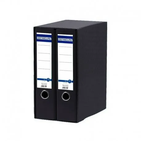 Elba Rado Top Módulo 2 Archivadores Palanca A4 80mm Negro Forrado Plástico