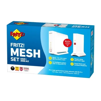 FRITZ! Mesh Set 4060 + 3000 AX Int - Router WiFi 6 para Redes Domésticas