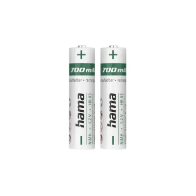 Hama Pack De 2 Pilas Recargables AAA NiMH 1.2V 700mAh Color Blanco
