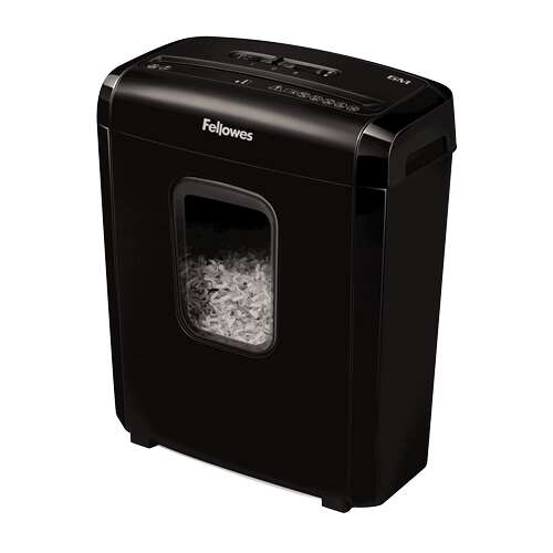 Fellowes 6M Destructora De Papel Manual Minicorte P-4 - Destruye Hasta 6 Hojas - Papelera De 13L - Color Negro