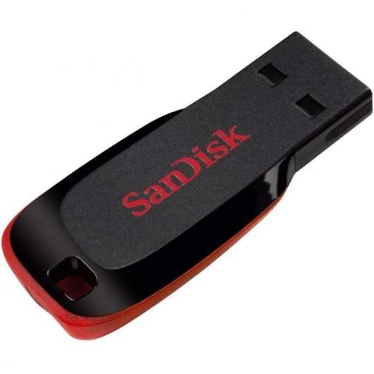 Sandisk Cruzer Blade Memoria Usb 2.0 64Gb - Sin Tapa - Color Negro/Rojo (Pendrive)