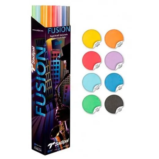 SADIPAL CAJA EXPOSITORA 30 ROLLOS PAPEL KRAFT VERJURADO 65GR 1X3M FUSIÓN COLLECTION NUEVO SURTIDO