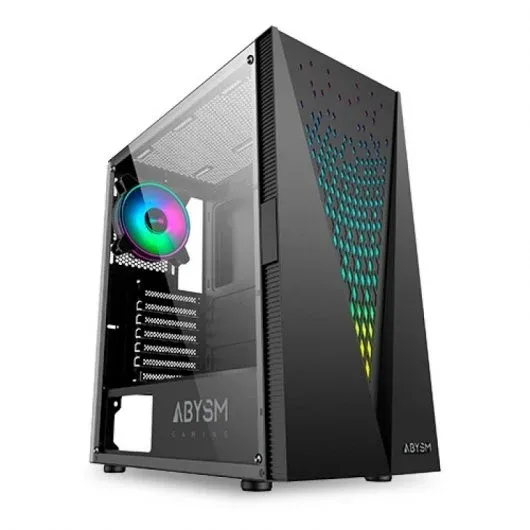 Abysm Gaming Danube Kolpa Argb Caja Torre Atx, Itx, Micro Atx - Lateral Cristal Templado - 3.5" Y 2.5" - Usb-A 2.0/3.2 Y Audio - 1 Ventilador Argb Instalado - Soporta Refrigeracion Liquida
