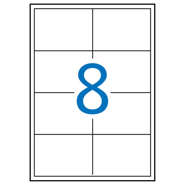 Apli Pack De 800 Etiquetas Rectangulares 97X67,7Mm - 100 Hojas Por 8 Etiquetas - Adhesivo Permanente - Cantos Rectos - Color Blanco