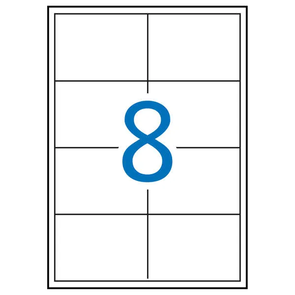 Apli Pack De 800 Etiquetas Rectangulares 97X67,7Mm - 100 Hojas Por 8 Etiquetas - Adhesivo Permanente - Cantos Rectos - Color Blanco