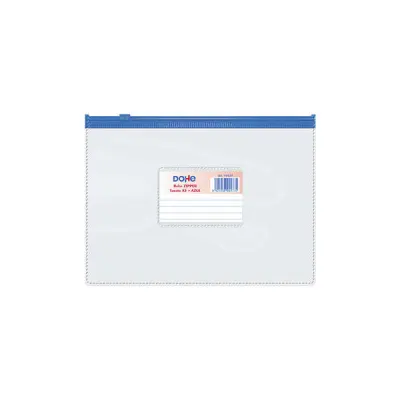 Dohe Bolsa Zipper Apaisada PVC Transparente 150 Micras A5 Cierre Zip Hermético