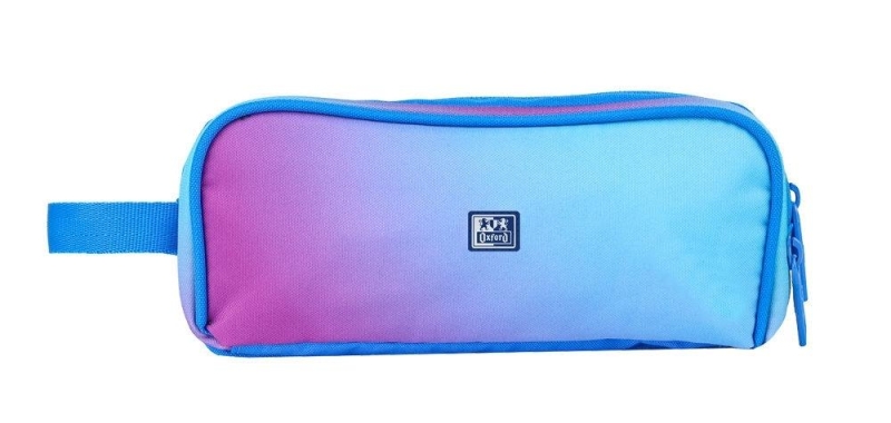 Oxford Gradient Estuche Portatodo - 3 Cremalleras - Asa Lateral - Fabricado En Material Reciclado - Color Mystic Blue
