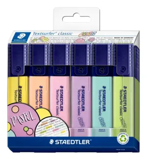 Staedtler Textsurfer Classic 364 Pack de 6 Marcadores Fluorescentes Pastel 1-5mm