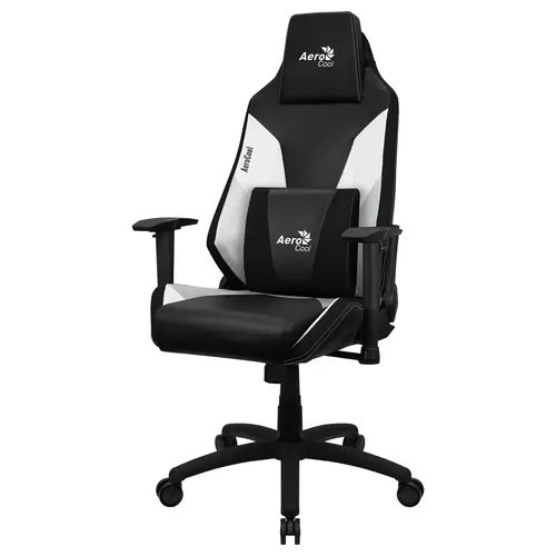 Silla Gamer Aerocool Admiral Diseño Gaming Profesional Negra Con Detalles En Blanco Sistema Air Reposabrazos 2D Cojin Lumbar Respaldo Ajustable 90º- 1