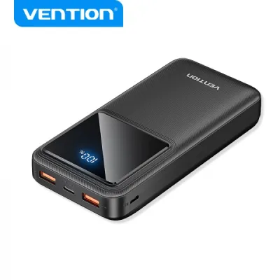 Vention Powerbank 20000mAh 22.5W USB-C con Pantalla LED - Negro